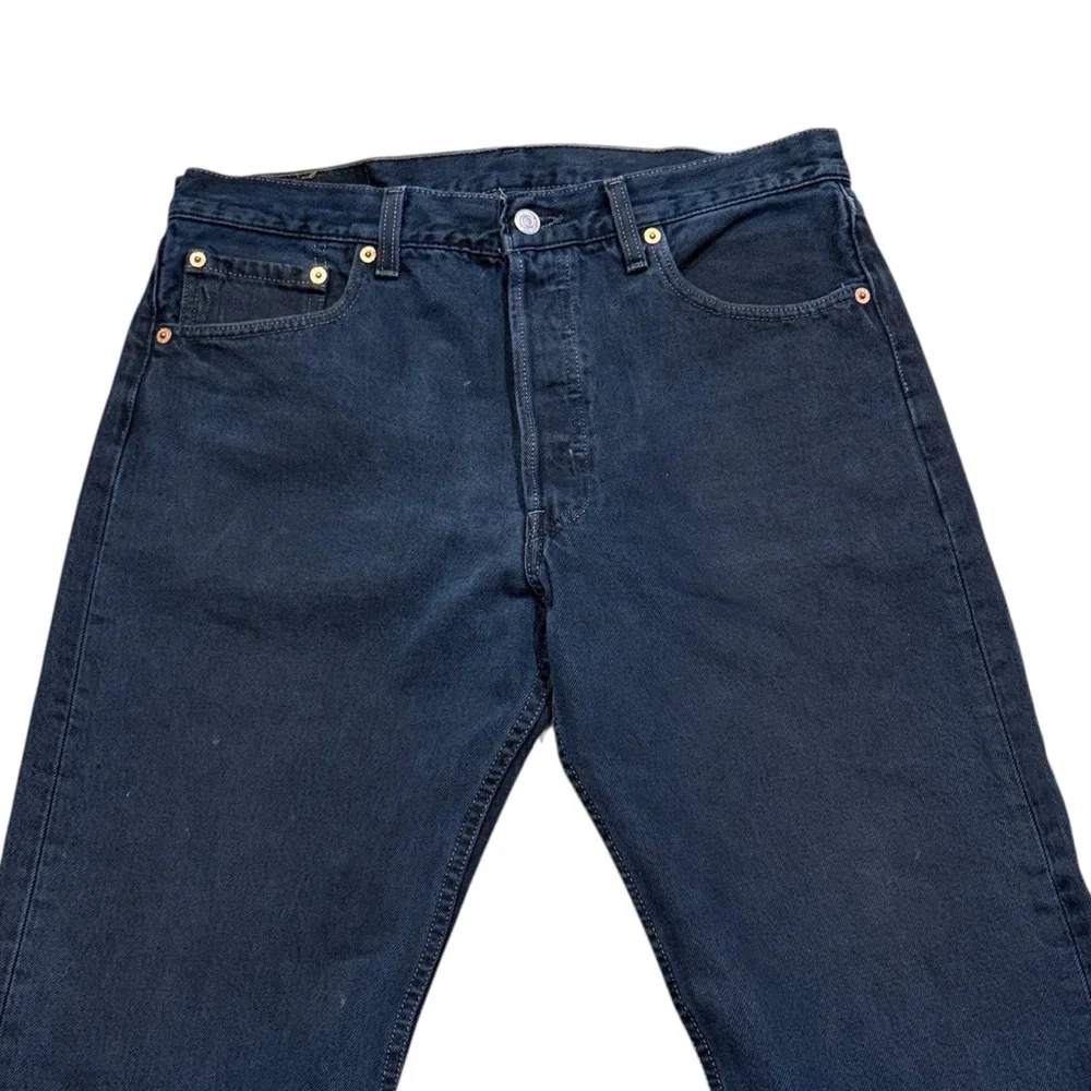 Vintage Levi's 501-1645 Navy Blue Black Overdye Jeans Men's Sz 34X32 Made In USA